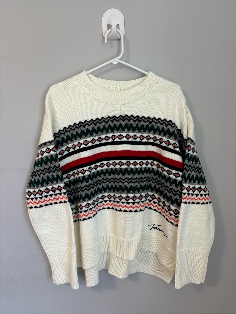 Ivory Fair Isle Crewneck Sweater